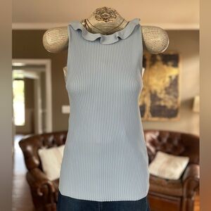Ann Taylor Light Blue Ruffle Tank Top